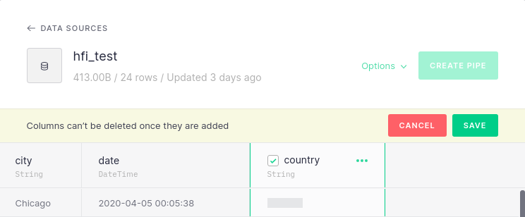 data sources ui